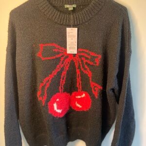 Cherry Design Crew Neck Sweater